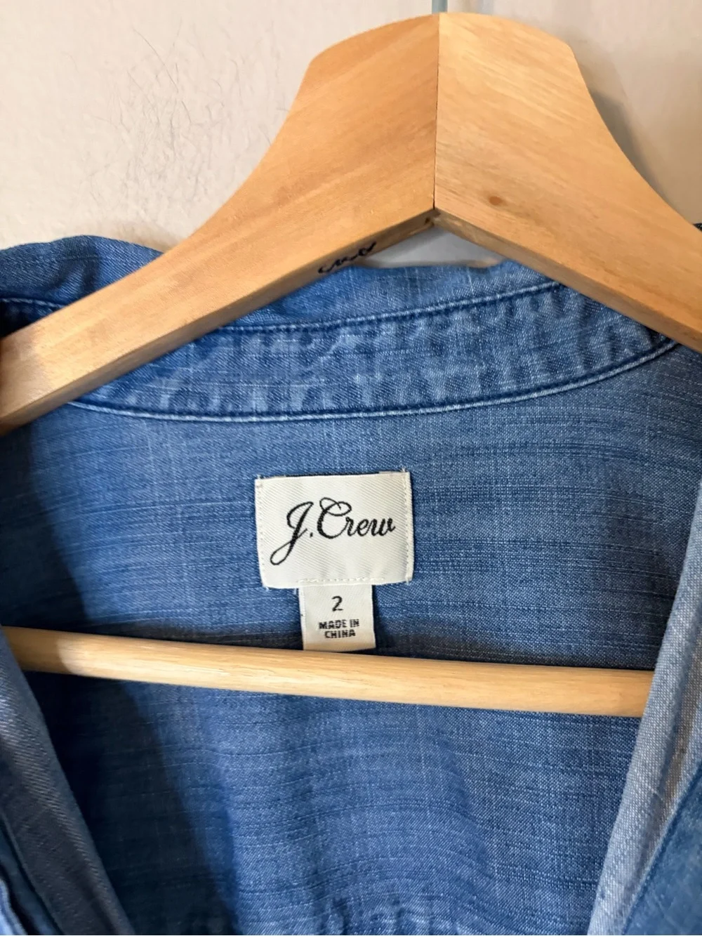 J. Crew Denim chambray Button-Front Shirt Dress in Blue 2